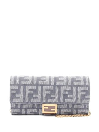 Fendi Baguette FF-monogram chain-strap clutch bag - women - Canvas - One Size - Grey