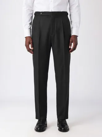 HUGO BOSS Slim Fit Virgin Wool Tailored Trousers with Pleats and Mid-Rise