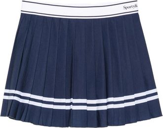 Sporty & Rich Pleated Striped-trim Tennis Mini Skirt