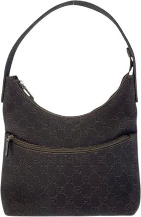 Gucci Pre-owned Shoulder Bags, female, Brown, Size: ONE SIZE Pre-owned Canvas Shoulder Bag