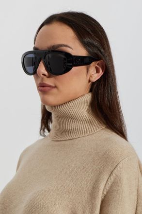 Celine Triomphe Stamp Sunglasses, Unisex, Black