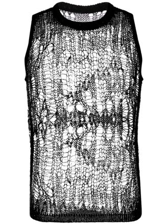 Rick Owens Opengebreide tanktop - Zwart