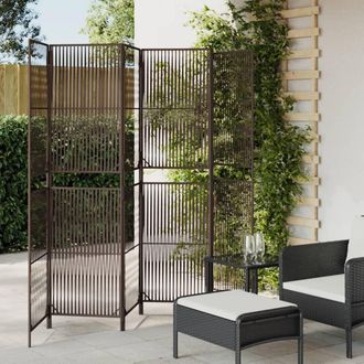 vidaXL Biombo De 6 Paneles Rat&aacute;n Sint&eacute;tico Marr&oacute;n Vidaxl