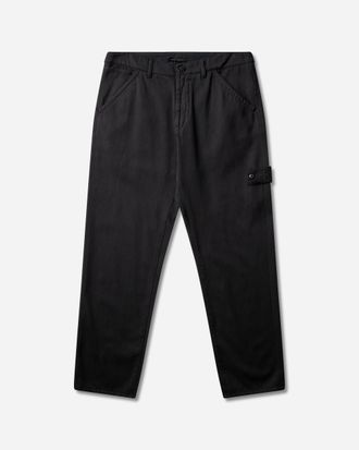 Stone Island Men s Ghost Raw Hand Wool Cotton Gabardine Trousers Black