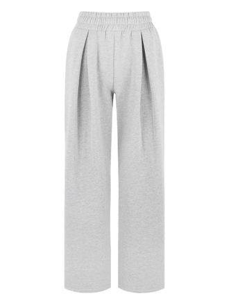 Mani&egrave;re De Voir Fanny pleated track pants - women - Cotton/Polyester/Spandex/Elastane - 14 - Grey