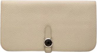 Herm&egrave;s Pre-owned Wallets, female, White, Size: ONE SIZE Pre-owned Dogon Duo Wallet