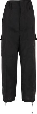 Niccol&ograve; Pasqualetti Oversized Linnenmix Broek - Dames - Ski broeken - Zwart - S - Linnen - Fitness