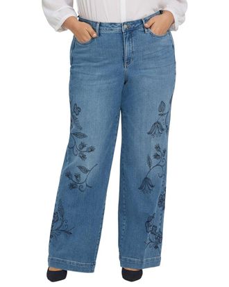 NYDJ Plus Teresa Water Canyon Wide leg Jean