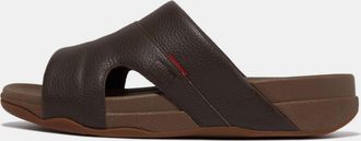 FitFlop Fitflop Womens Fit Flop Freeway Leather Pool Sliders in Brown - Size UK 12