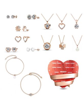 MYC-Paris Adventskalender Hartendoosje - 14 juwelen - Dewy finish - Cristal Oostenrijks