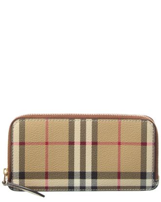 Burberry Dnu Inv Burberry Large Vintage Check E-Canvas & Leather Card Case