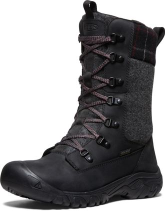 Keen Women GRETA TALL BOOT WP, Black/Black Plaid, 7.5