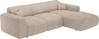 Vente-Unique Sof&aacute; rinconera derecha de pana beige POGNI de Maison C&eacute;phy