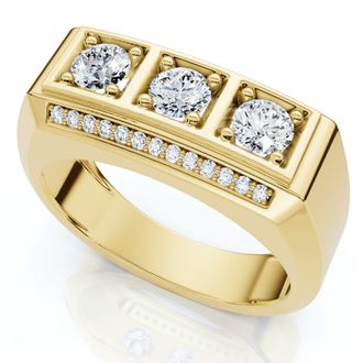 Pompeii3 1Ct TW Mens Diamond Ring Lab Grown 14k Gold or Platinum