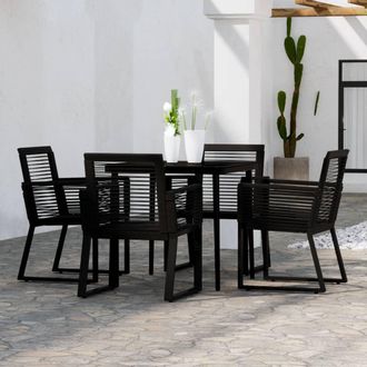 vidaXL Juego De Comedor De Jard&iacute;n 5 Piezas Negro Vidaxl