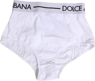 Dolce & Gabbana Witte Nylon Logo Tailleband Panty - Dames - Onderbroek - Wit - S - Nylon - Ondergoed