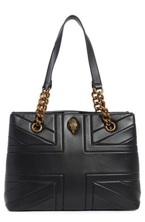 Kurt Geiger Kensington Union Jack Leather Tote Bag in Black at Nordstrom Rack