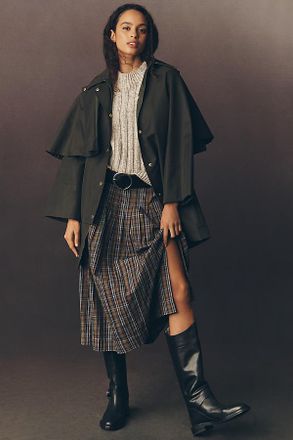 Barbour Fia Showerproof Cape Trench Coat Jacket