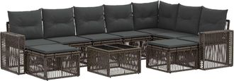 vidaXL Conjunto De Sof&aacute;s De Jard&iacute;n 10 Uds. Gris Y Gris Oscuro Vidaxl