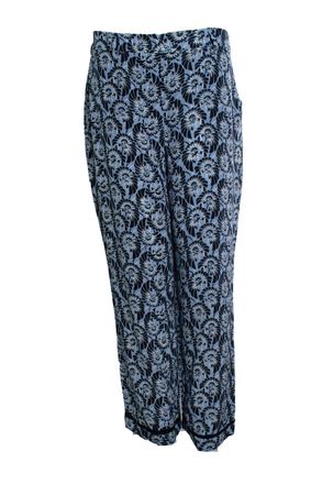 Prada Prada, blauwe bloemenprint zijde casual pantalon