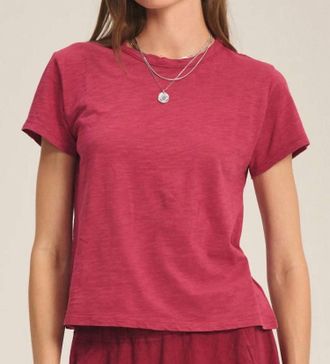 Velvet Sierra Crewneck Tee In Magenta
