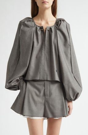 Nackiy&eacute; Grand Bazaar Mini Virgin Wool Blend Top in Morning Mist at Nordstrom, Size 10 Us