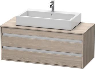 Duravit Duravit Ketho M&oacute;dulo Mural 6656, 2 Cajones, 1200mm, Para Lavabo De Sobremesa, Centralizado, Color (frente/cuerpo): Decoraci&oacute;n Pino Plata - Kt665603131