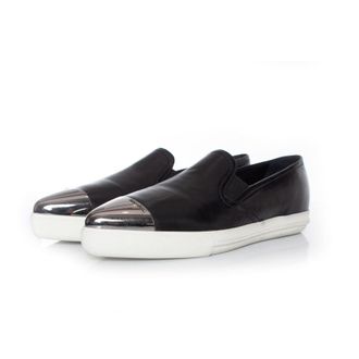 Miu Miu Pre-owned Womens Miu Miu, slip on sneakers in black leather - Size 38.5 EU/IT