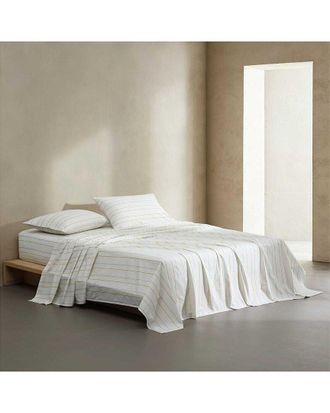 Calvin Klein Pinstripes Cotton Percale Sheet Set