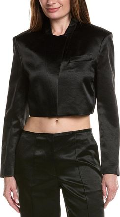 Helmut Lang Crop Textured Satin Blazer