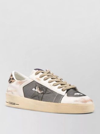 Golden Goose stardan sneakers contrast panels mesh leopard