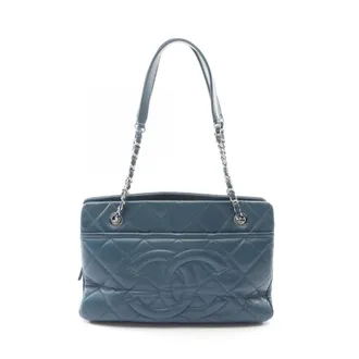 Chanel Green Leather Tote Bag (Pre-Owned)