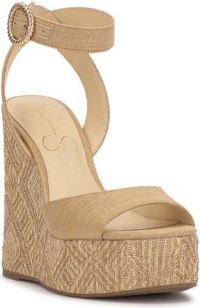 Jessica Simpson Kamindi Platform Wedge Sandal in Natural at Nordstrom Rack, Size 9.5