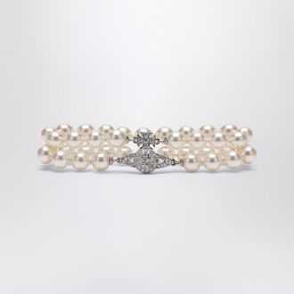 Vivienne Westwood Bracciale doppio con perle e logo Orb