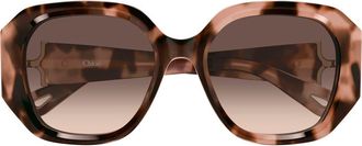 Chlo&eacute; 56mm Square Sunglasses in Havana at Nordstrom