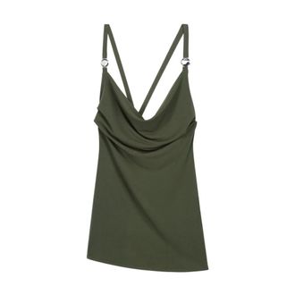 Coperni Sleeveless Tops, female, Green, Size: XS Logo Top