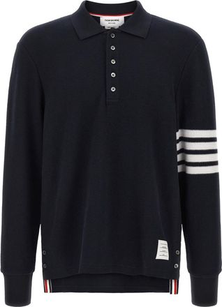 Thom Browne Navy Blue 4 Bar Stripe Polo
