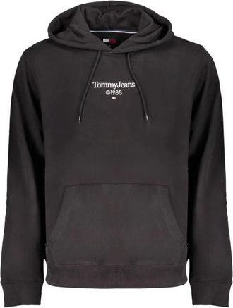 Tommy Hilfiger Zwarte Katoenen Hoodie - Heren - Hoodies - Zwart - XL - Katoen - Hoodies & sweatvesten