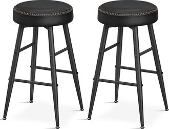 Vasagle 2 taburetes de bar con altura de 63 cm de color negro tinta