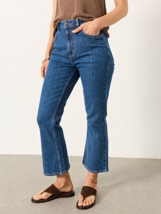 Fat Face FatFace Blue Kick Flare Crop Jeans