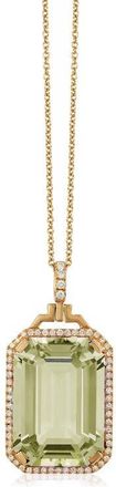 Goshwara Gossip Emerald-Cut Prasiolite Pendant Necklace in Translucent Green at Nordstrom, Size 18
