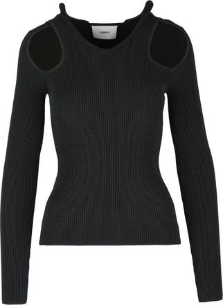 Coperni Ribbed Knit Top - Black