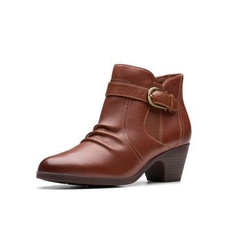 Clarks Womens Emily2 Opal Ankle Boot, Tan Leather, 4.5 UK