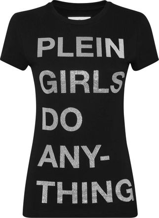 Philipp Plein T-Shirt Slim Fit - Dames - T-shirts - Zwart - S - Katoen - Tops