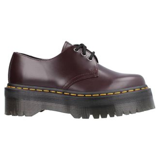 Dr. Martens 1461 Quad Polished Smooth leather Unisex Lace Up Shoes - Burgundy - Size:UK 6.5