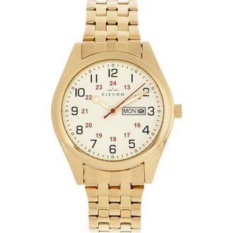 Elevon Watches Gann Bracelet Watch w/Day/Date in Gold/white at Nordstrom