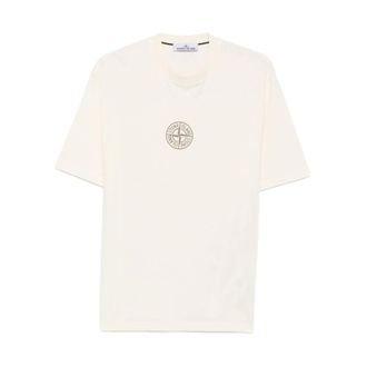 Stone Island Tops, Heren, Beige, XL, Stone Island T-shirts en Poloshirts
