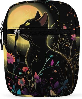 Generic Cute Cat Motifs Cat Crossbody Bag Adjustable Satchel Cute Shoulder Bag Lightweight Sling Bags