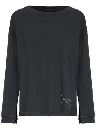 Maison Margiela logo-print cotton sweatshirt - women - Cotton - S - Grey