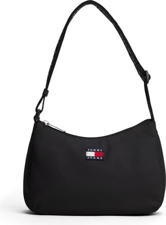 Tommy Jeans Schultertasche TOMMY JEANS TJW ESS DAILY SHOULDER BAG, Damen, Gr. B/H/T: 25cm x 18cm x 8cm, schwarz, Textil, Taschen Schultertasche, Damen Tragetasche